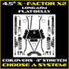 4.5" LJ X-Factor X2 Flat Belly Coil Over Long Arm System W/ 4" Stretch