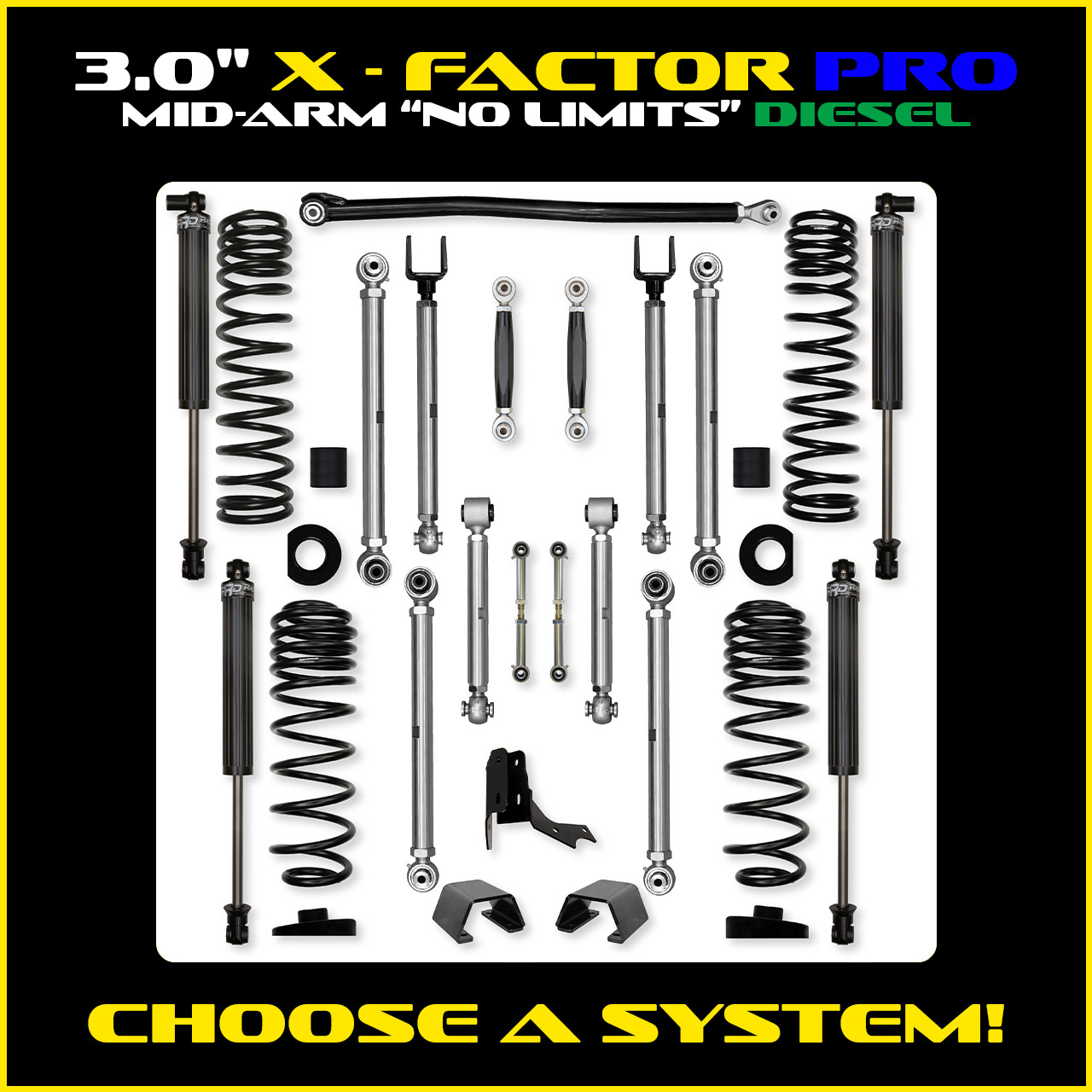 3.5 Inch X-Factor PRO Mid-Arm Suspension System for Jeep Wrangler JLU Gas Models Rock Krawler main image 1