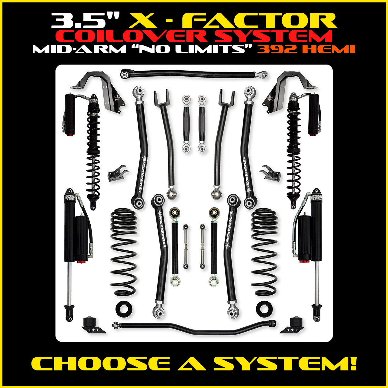 4.5 Inch T-REX Coilover No Limits Suspension System for Jeep Wrangler JL Gas Models Comp Stage 1 Rock Krawler main image 1