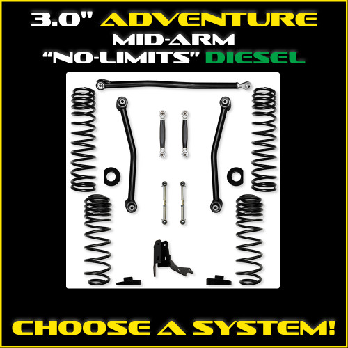 3.0" Diesel Adventure "No-Limits" Mid-Arm System