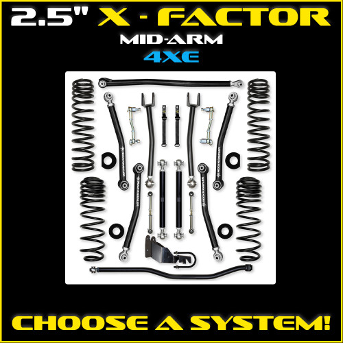 JLU 2.5" X-Factor 4XE Mid-arm System