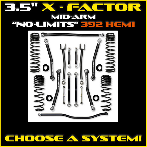 JLU 3.5" X-Factor 392 Mid-arm "No-Limits" System