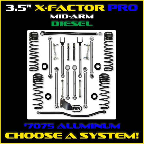 JLU 3.5" Diesel X-Factor PRO Mid-arm System