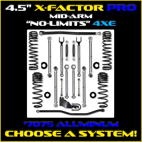 JLU 4.5" 4XE X-Factor PRO Mid-arm "No-Limits" System