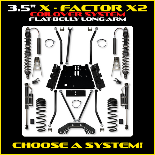 Rock Krawler 3.5" X-Factor X2 Flat-Belly COILOVER Long-Arm Suspension System For Jeep Wrangler TJ
