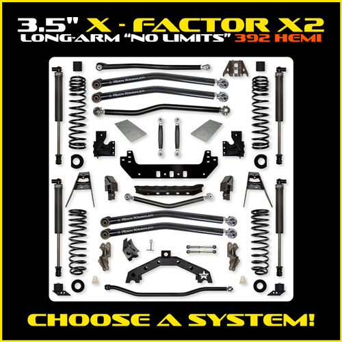 Rock Krawler 3.5" X-Factor X2 "No Limits" Long-Arm Suspension System for Jeep Wrangler JLU (392 Models)