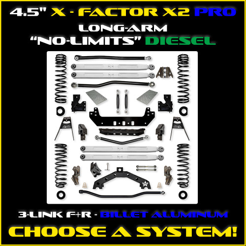 JLU 4.5" X - Factor X2 PRO "No-Limits" Diesel Long-Arm System