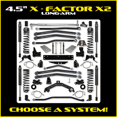 Rock Krawler 4.5" X-Factor X2 Long-Arm Suspension System for Jeep Wrangler JKU