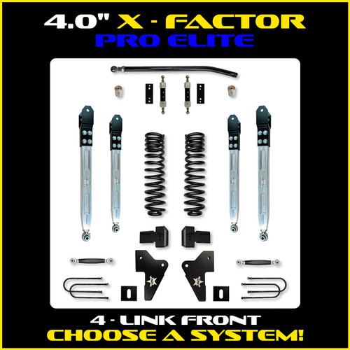 Rock Krawler 4.0" X-Factor Pro Elite System W/ Billet Aluminum Arms - 2023-PRES. - F450 (Diesel)