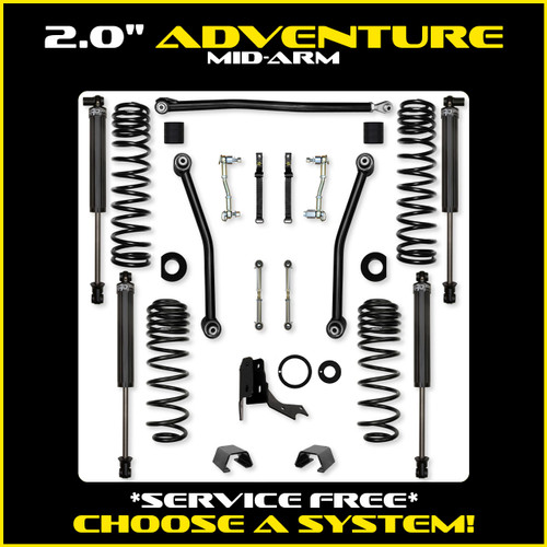 Rock Krawler 2.0" Adventure Mid-Arm Suspension System for Jeep Gladiator JT (Gas Models)