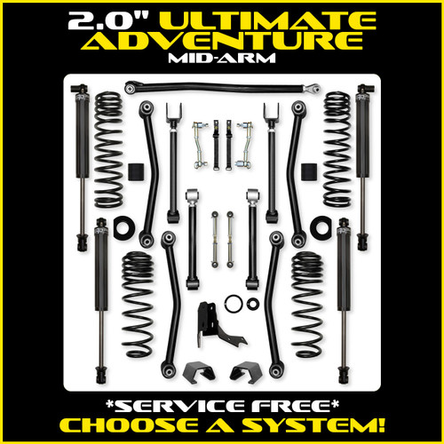 Rock Krawler 2.0" Ultimate Adventure Mid-Arm Suspension System for Jeep Gladiator JT (Diesel Models)