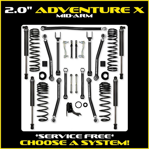 Rock Krawler 2.0" Adventure - X Mid-Arm System for Jeep Gladiator JT (Gas Models)