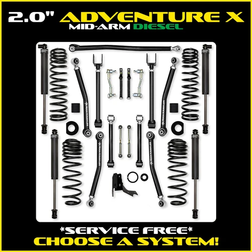 Rock Krawler 2.0" Adventure - X Mid-Arm System for Jeep Gladiator JT (Diesel Models)