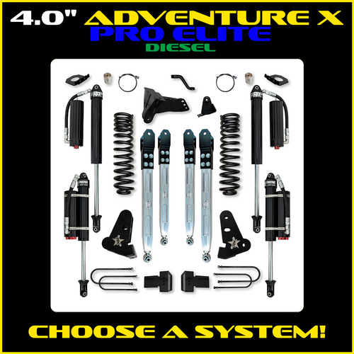 Rock Krawler 4.0" Adventure X PRO ELITE Suspension System - 2017-2022 - F250/350 (Diesel)
