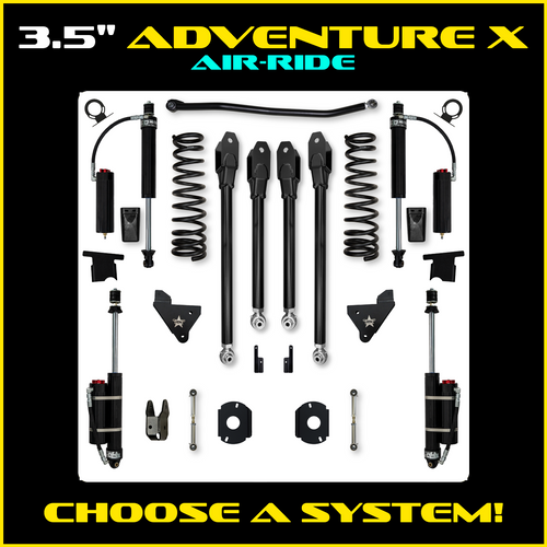 Rock Krawler 3.5" Adventure X (Rear Air Ride) Suspension System For Ram 2500 HD 4x4 2014-Pres. (Gas)