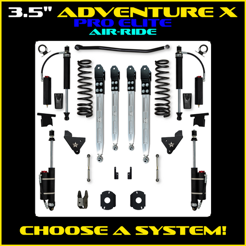 Rock Krawler 3.5" Adventure X PRO ELITE (Rear Air-Ride) Suspension System For Ram 2500 HD 4x4 2014-Pres. (Gas)