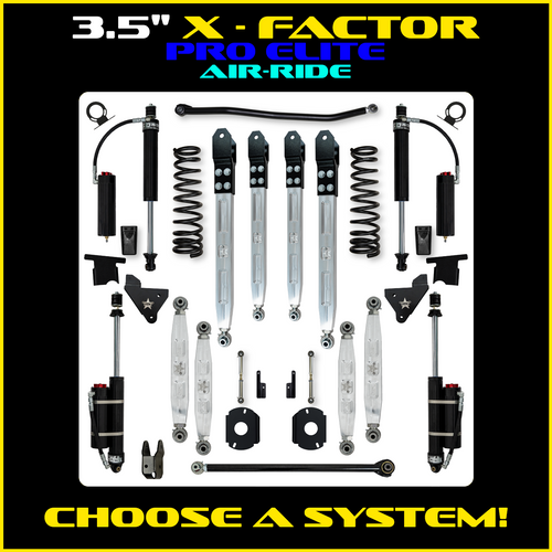 Rock Krawler 3.5" X-Factor PRO ELITE (Rear Air-Ride) Suspension System For Ram 2500 HD 4x4 2014-Pres. (Gas)