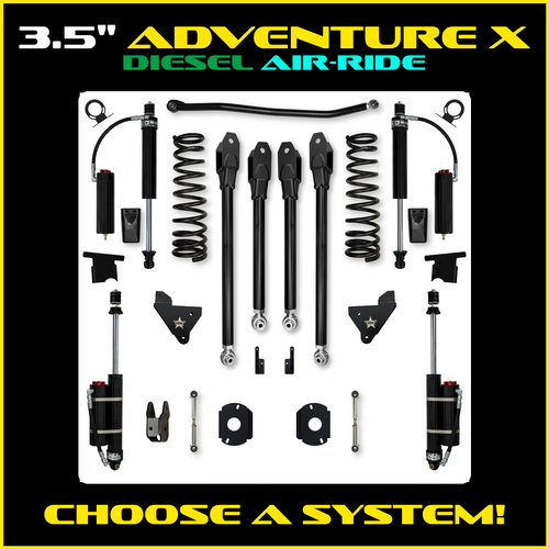 Rock Krawler 3.5" Adventure  X (Rear Air Ride) Suspension System For Ram 2500 HD 4x4 2014-Pres. (Diesel)