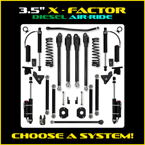 Rock Krawler 3.5" X-Factor (Rear Air-Ride) Suspension System For Ram 2500 HD 4x4 2014-Pres. (Diesel)