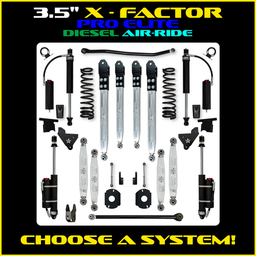 Rock Krawler 3.5" X-Factor PRO ELITE (Rear Air-Ride) Suspension System For Ram 2500 HD 4x4 2014-Pres. (Diesel)