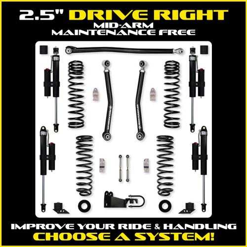 Rock Krawler 2.5" Drive Right Mid-Arm Suspension System for Jeep Wrangler JK