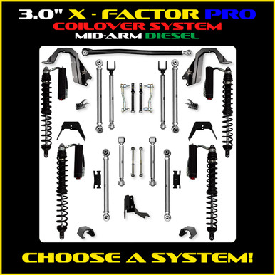 Rock Krawler 3.0" X-Factor PRO Mid-Arm Suspension System for Jeep Gladiator JT (Diesel Models)