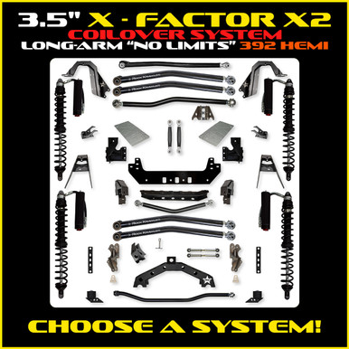 3.5 Inch X-Factor Coilover No Limits Mid-Arm Suspension System for Jeep Wrangler JLU 392 Models Comp System Stage 2 Rock Krawler main image 0