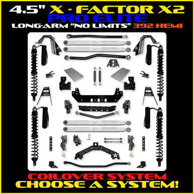 4.5 Inch Adventure X2 Coilover No Limits Long-Arm Suspension System for Jeep Wrangler JL Gas Models Comp Stage 1 Rock Krawler