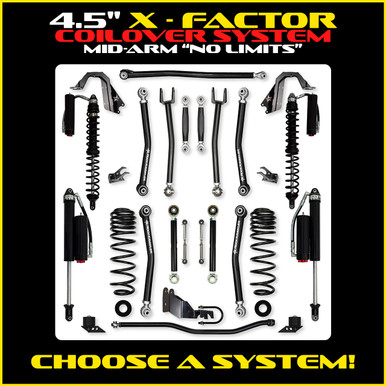 3.5 Inch X-Factor PRO Mid-Arm Suspension System for Jeep Wrangler JLU Gas Models Rock Krawler main image 0