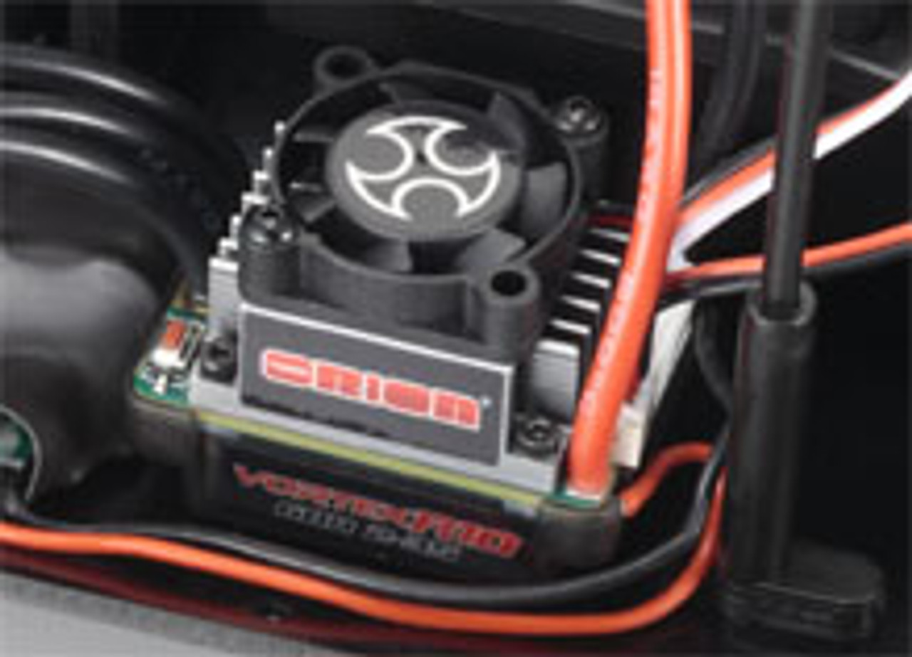 Pre-installed Orion Vortex R10 Sports ESC with cooling fan features a simple waterproof structure and auto setup function. Compatible with 3-cell Li-Po.