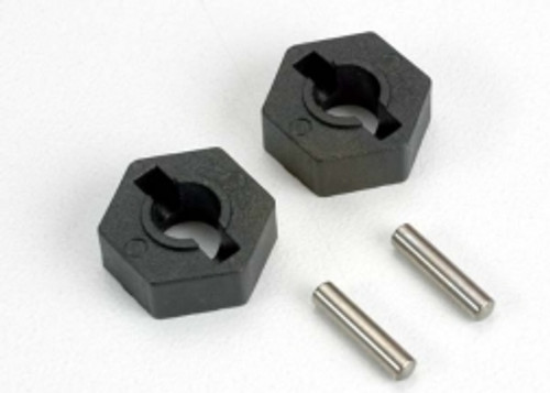 Traxxas 4954 Hex wheel hubs (2) / axle pins (2.5x12mm) (2)
