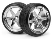 HPI 4704 - Mounted Super Drift Tyre (A TYPE) on TE37 Wheel Chrome