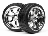 HPI 4738 - Mounted T-GRIP Tyre 26mm Rays 57S-Pro Wheel Chrome