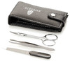 Manicure set 5 pieces - travel leather look pouch