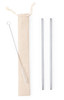 Straw Set of 2 in stainless steel. Packed in a 100% natural cotton bag REUSABLE