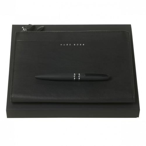 Set Stripe Soft Black (ballpoint pen & conference folder A5)