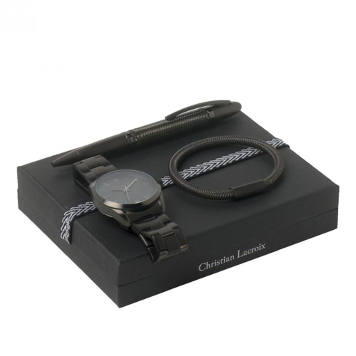 Set Textum Black (ballpoint pen, watch & bracelet)