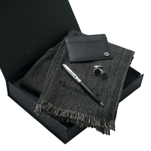 Set Christian Lacroix Black (ballpoint pen, card holder, cufflinks & scarve)