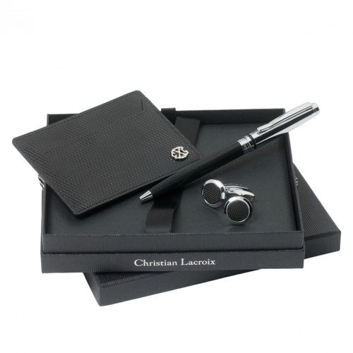 Set Christian Lacroix Black (ballpoint pen, card holder & cufflinks)