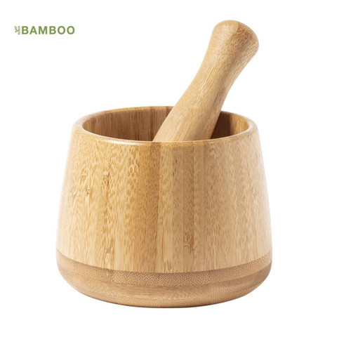 PESTLE AND MORTAR made from bamboo RUBRON  ECO FRIENDLY