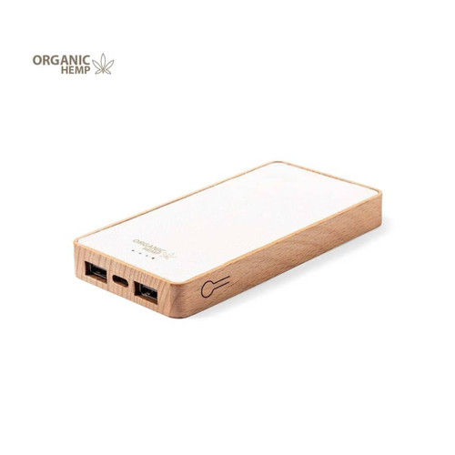 POWER BANK made from organic hemp and wood 8000 mAh MESKAT