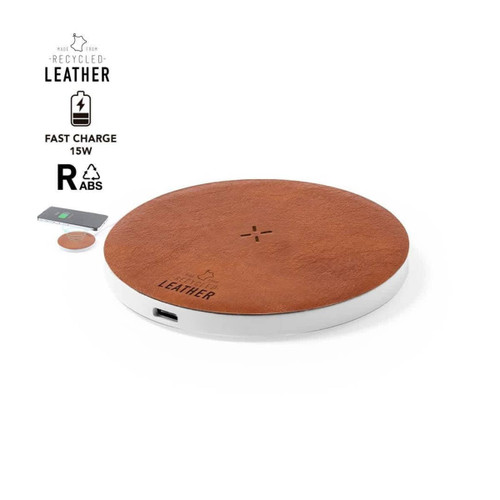 WIRELESS CHARGER made with recycled leather SARKUL RCS