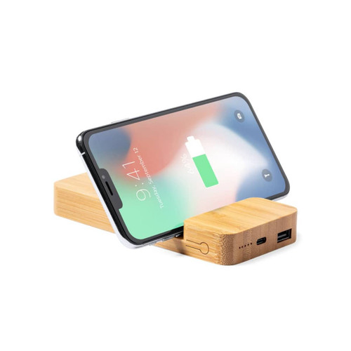 Wireless charger and phone holder 15W fast charge made from bamboo DRALIA