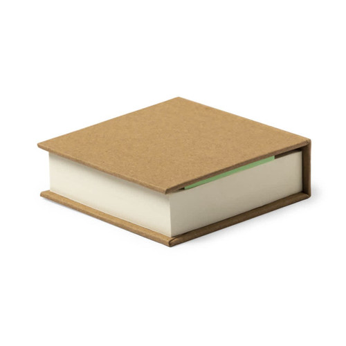 Desk note pad with 200 blank sheets and 125 sticky notes Recycled cardboard covers