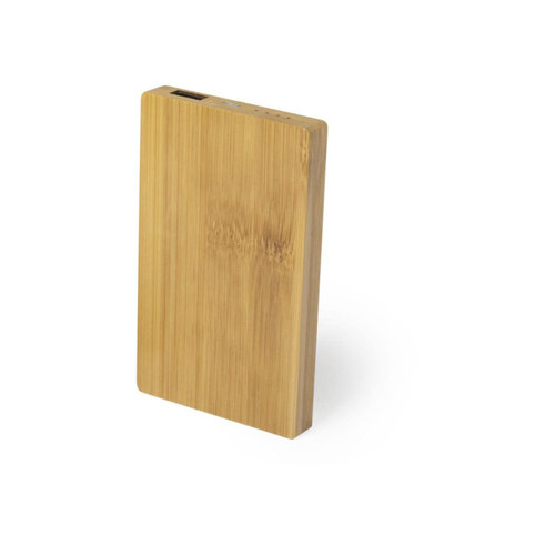 Power Bank 5000mAh capacity made from natural cut bamboo pieces Nipax