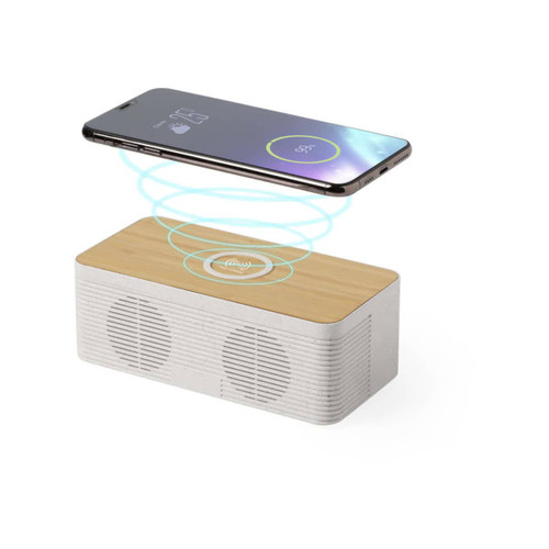 Wireless Charger and Speaker Bamboo top Trecam