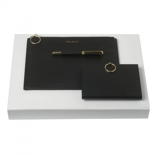 Set Boucle Noir (fountain pen, note pad A6 & clutch)