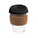 coffee cup / Mug 12oz/340ml Glass Karma Kup Cork Band Silicon lid Reusable  Eco Friendly