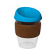 coffee cup / Mug 12oz/340ml Clear Plastic Karma Kup Cork Band Silicon Lid Reusable Eco Friendly