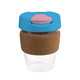 coffee cup / Mug 12oz/340ml Clear Plastic Karma Kup Cork Band Plastic Flip Lid Reusable  Eco Friendly